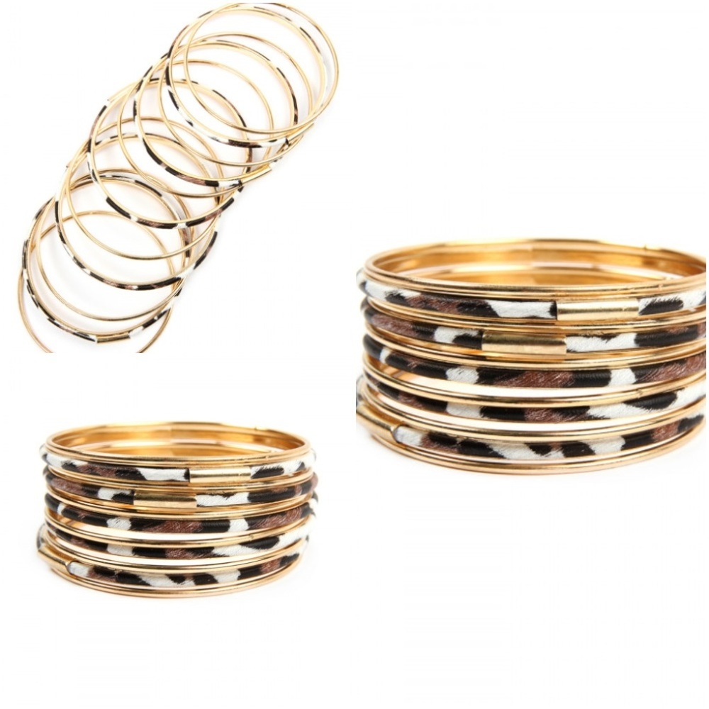 LEOPARD BANGLE BRACELET SET - Picture 1 of 7